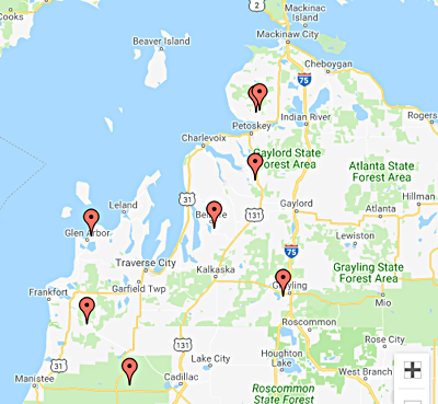 Northern Michigan Ski Map